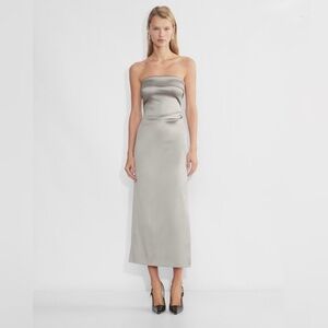 Aritzia Exclusive Grey Satin Dress